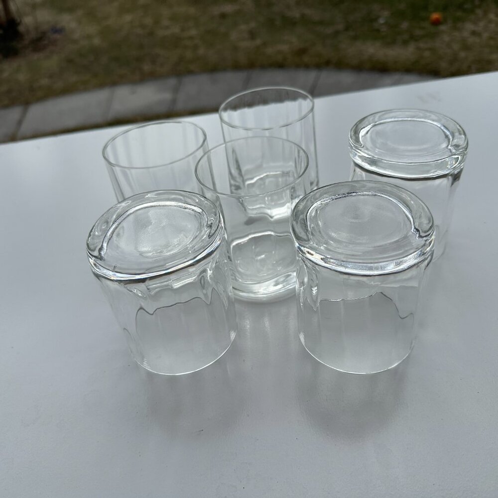 9140-6 EA. VINTAGE MOUTH BLOWN,  HAND CRAFTED OPTIC DIMPLED OLD FASHION  Vintage